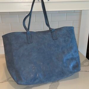 Blue Jumbo Saks Fifth Avenue Shoulder Bag